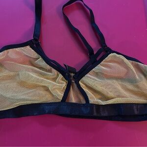 DollsKill Current Mood Yellow Mesh Bralette – Size M